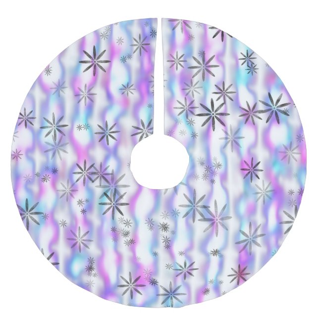 Dreamy Starburst Waves Pattern Brushed Polyester Tree Skirt (Front)