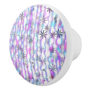 Dreamy Starburst Waves Pattern Ceramic Knob