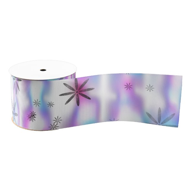 Dreamy Starburst Waves Pattern Grosgrain Ribbon (Spool)