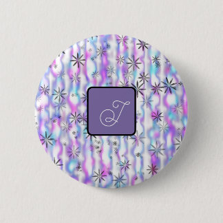 Dreamy Starburst Waves Pattern Personalized 2 Inch Round Button