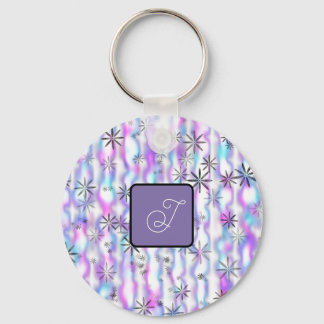 Dreamy Starburst Waves Pattern Personalized Keychain