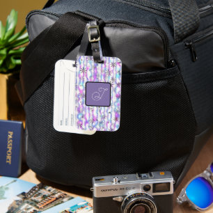 Dreamy Starburst Waves Pattern Personalized Luggage Tag