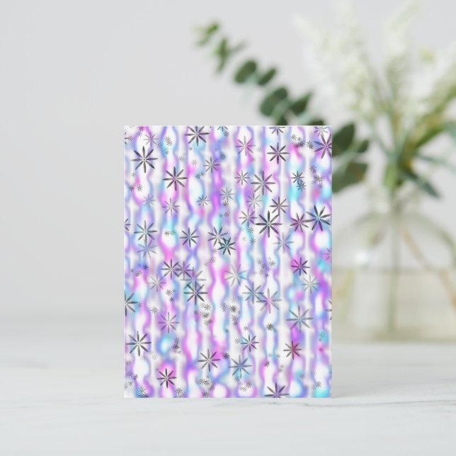 Dreamy Starburst Waves Pattern Postcard (Standing Front)