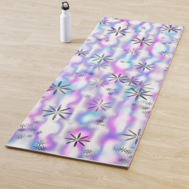 Dreamy Starburst Waves Pattern Yoga Mat (In Situ)