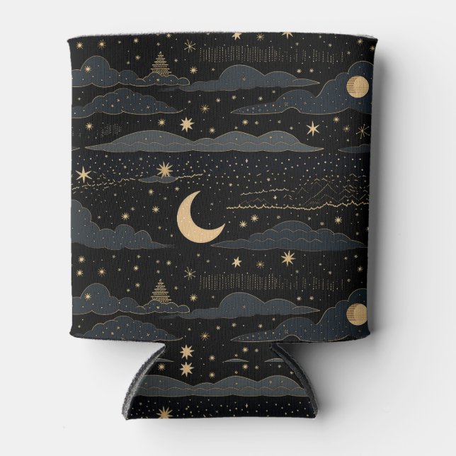 Dreamy Starry Night Sky Can Cooler (Front)