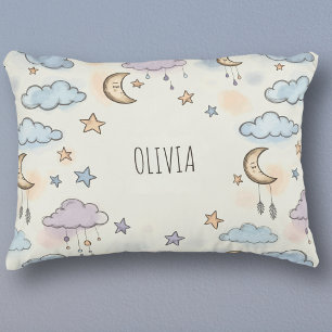 Dreamy Stars, Moons, and Fluffy Clouds  Accent Pillow