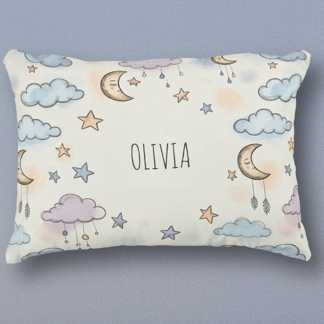 Dreamy Stars, Moons, and Fluffy Clouds  Accent Pillow (Creator Uploaded)