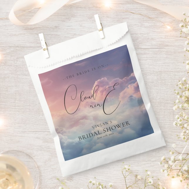 Dreamy Sunset Cloud Nine Bridal Shower Favour Bag (Clipped)