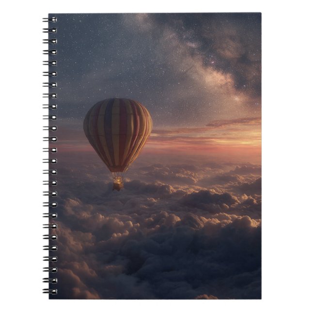 Dreamy Sunset Sky Balloon Notebook (Front)