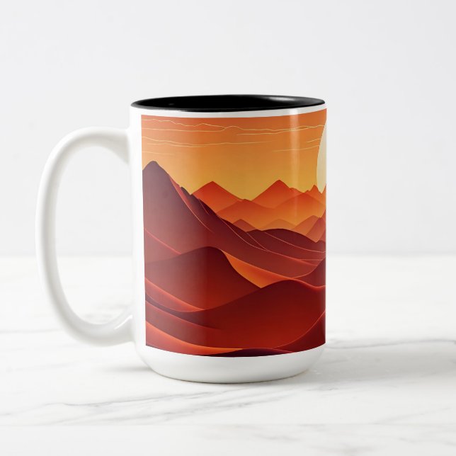 Dreamy Sunset Wave Horizon Mug (Left)