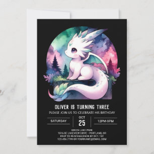 Dreamy Sweet Dragon Birthday Invitation