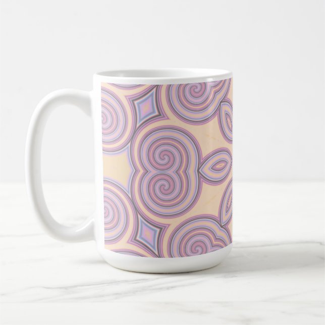Dreamy Swirls – Pastel Psychedelic Pattern Coffee Mug (Left)