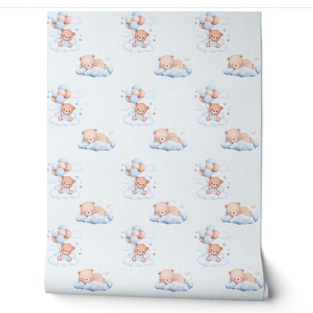 Dreamy Teddy Bear Nursery Wallpaper (Unrolling)
