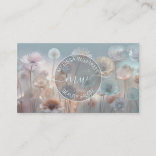 Dreamy Transparent Flowers Logo Business Card