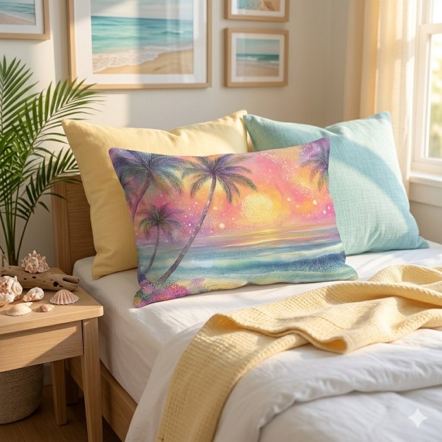 Dreamy tropical beachscape accent pillow (Creator Uploaded)