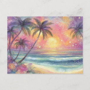 Dreamy tropical beachscape holiday postcard