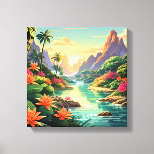 Dreamy Tropical Sunset Canvas Print