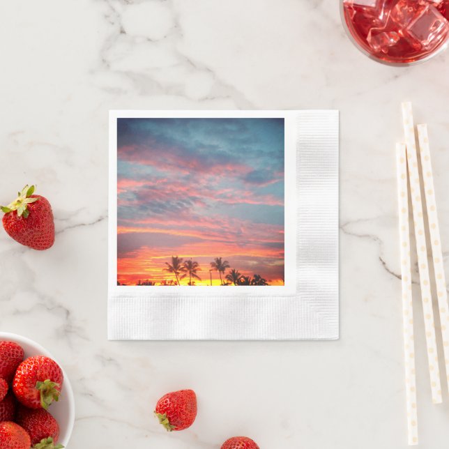 Dreamy Tropical Sunset Napkin (Insitu)