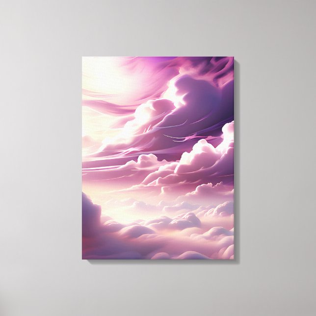 Dreamy Twilight: Ethereal Purple Cloudscape Canvas Print (Front)