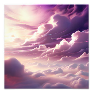 Dreamy Twilight: Ethereal Purple Cloudscape Photo Print