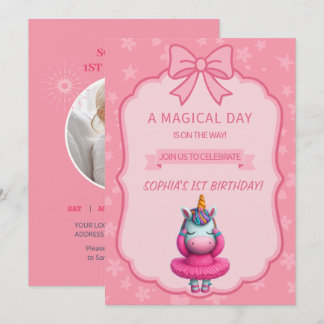 Dreamy Unicorn Ballerina Invitation