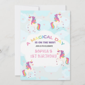 Dreamy Unicorn Birthday Invitation
