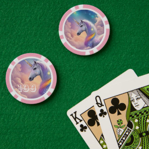 Dreamy Unicorn Glitter Pastel Galaxy Cosmic Clouds Poker Chips