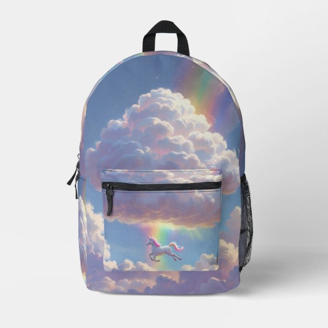 Dreamy Unicorn Glow – Magical Kids Design Printed Backpack (Front)