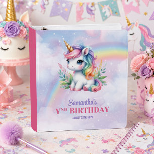 Dreamy Unicorn Pastel Colours Girl Birthday Binder