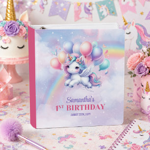 Dreamy Unicorn Pink Purple Girl Birthday Binder