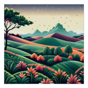  Dreamy Van Gogh Inspired Landscape Poster