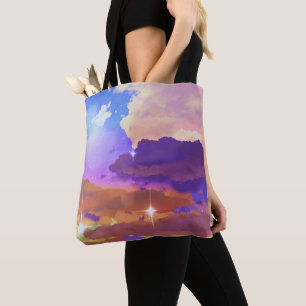 Dreamy Vibrant Sunset Sky Medium Tote Bag
