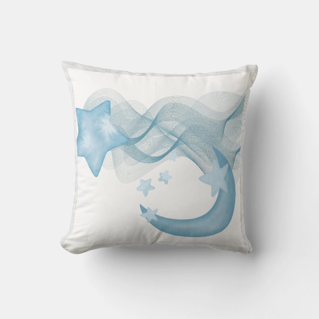 Dreamy Watercolor Abstract Fleece Blanket Throw Pillow (Front)
