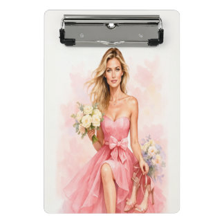 Dreamy Watercolor Bride Mini Clipboard