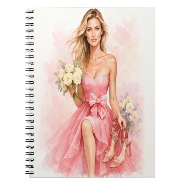 Dreamy Watercolor Bride Notebook (Front)