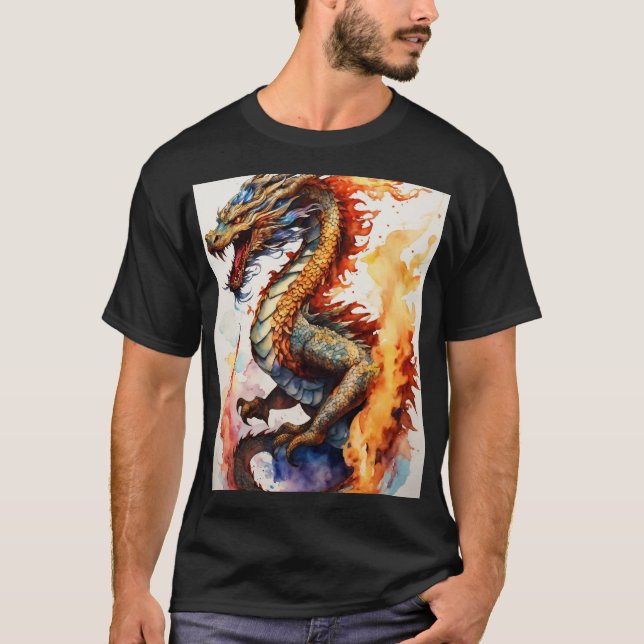 Dreamy Watercolor Dragon T-Shirt (Front)