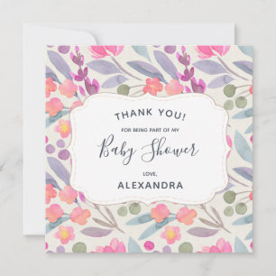 Dreamy Watercolor Floral Baby Shower Thank You