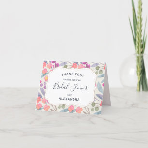 Dreamy Watercolor Floral   Bridal Shower Thank You