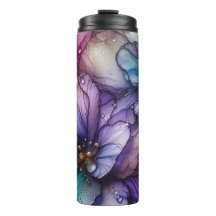 Dreamy Watercolor Floral Thermal Tumbler