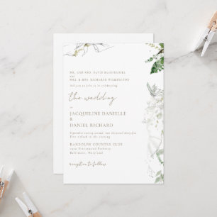 Dreamy Watercolor Foliage Both Parents Wedding Invitation