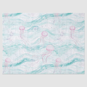Dreamy Watercolor Jellyfish Ocean Pattern (4) Tissue Paper