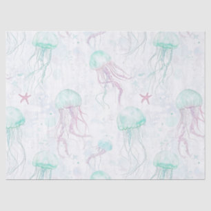 Dreamy Watercolor Jellyfish Ocean Pattern Tissue Paper