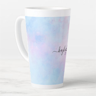 Dreamy Watercolor Pink Blue Turquoise Latte Mug