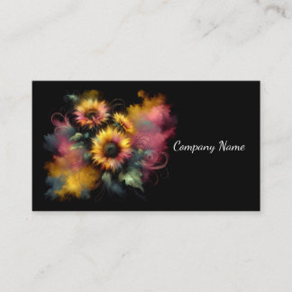 Dreamy Watercolor Sunflowers Business Card