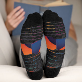 Dreamy Watercolour Whimsy Shoes on Black Canvas Socks