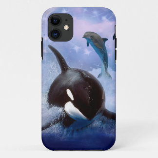 Dreamy whale and dolphins iPhone 11 case