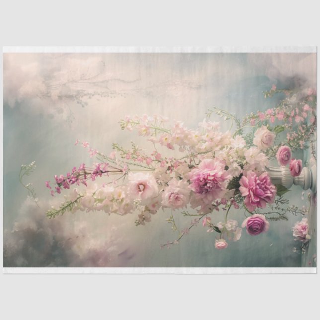 Dreamy Whimsical Vase & Floral Still Life  Tissue Paper (Front)