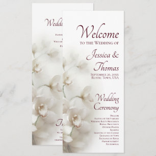 Dreamy White Orchids Romantic Floral Wedding Program