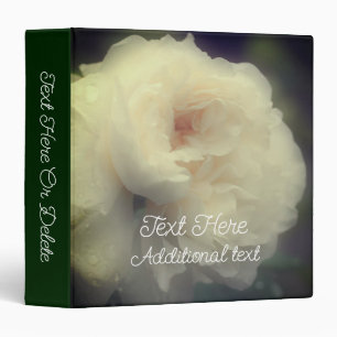 Dreamy White Rose Flower Nature Personalized Binder