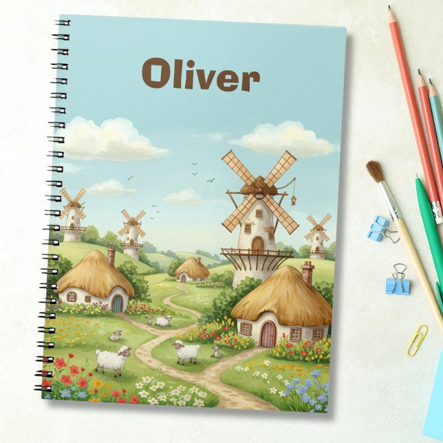 Dreamy Windmill Village Notebook (Creator Uploaded)